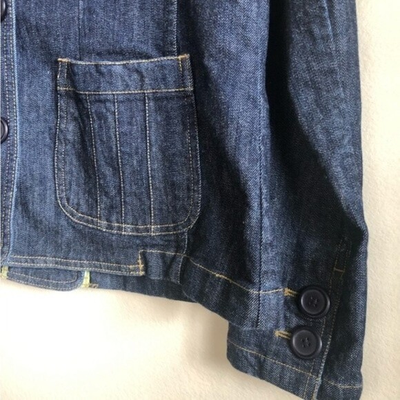 Eddie Bauer Denim Jean Button Up Stretch Jean Jacket Blue Coat - Picture 3 of 4